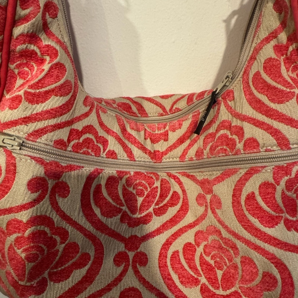 Petunia Pickle Bottom Red and Gray Floral Hobo Bag - Picture 5 of 11